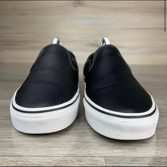 Black Leather Vans size 10 - Picture 3 of 3
